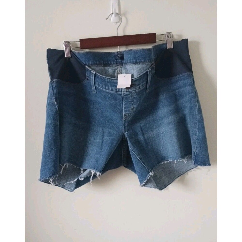 J. Crew Maternity Denim Blue Distressed Shorts Size 33‎